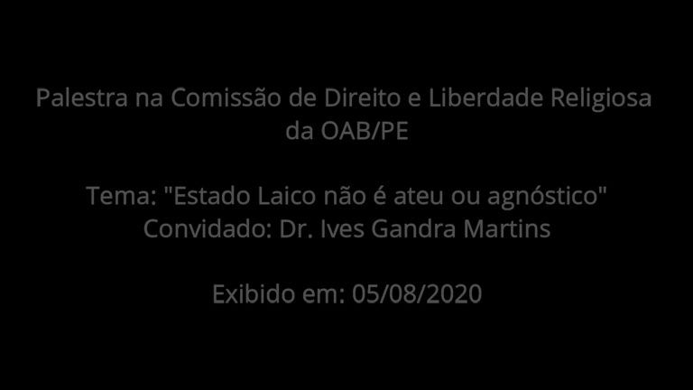 Palestra na Comissão de Direito e Liberdade Religiosa da OAB/PE