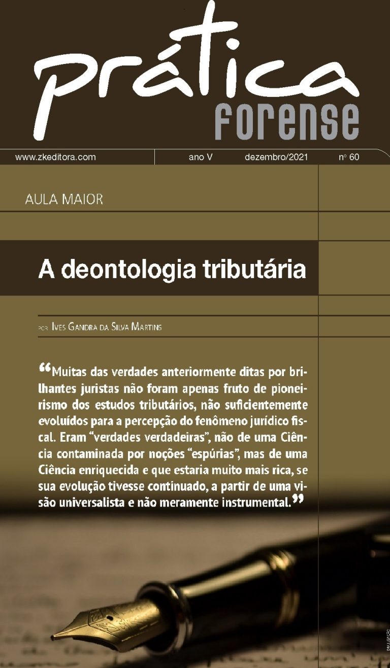 “A DEONTOLOGIA TRIBUTÁRIA” – Parecer 0927/21